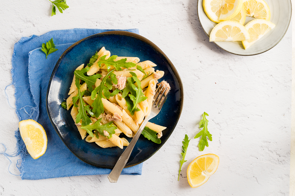 pasta fredda tonno limone e rucola ricetta estiva