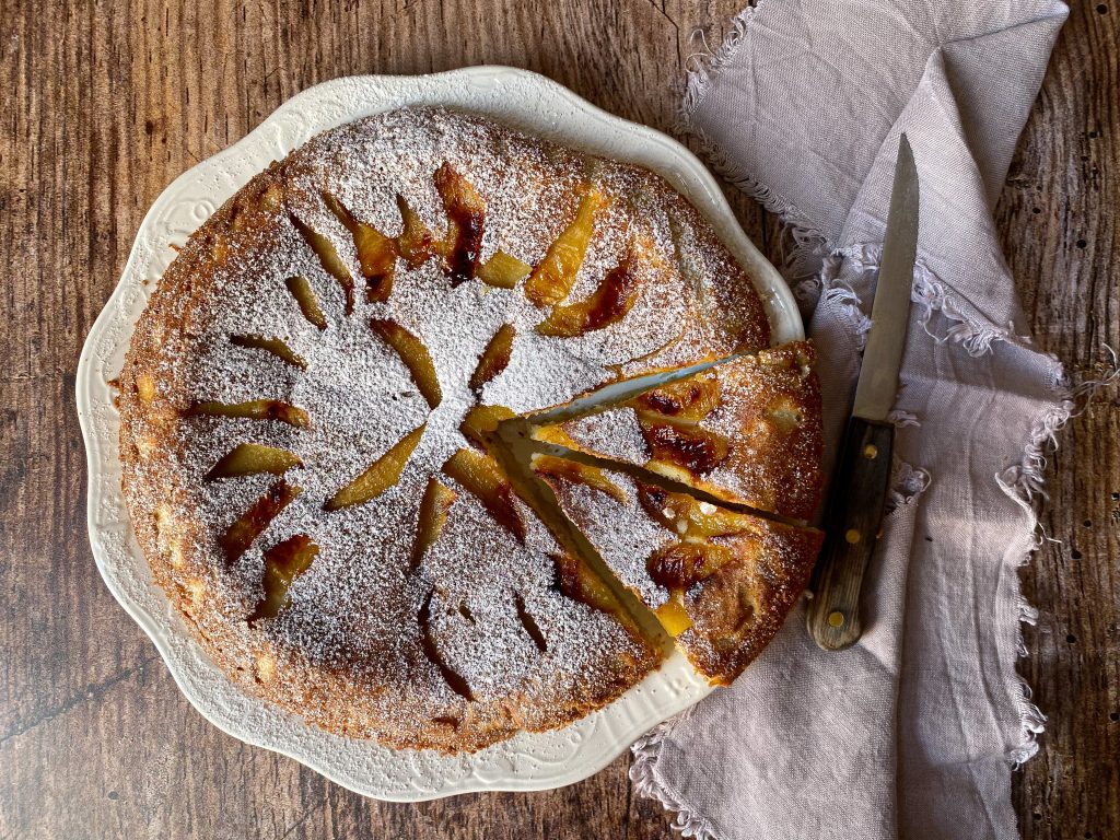 torta di mele senza burro e olio cotta in padella