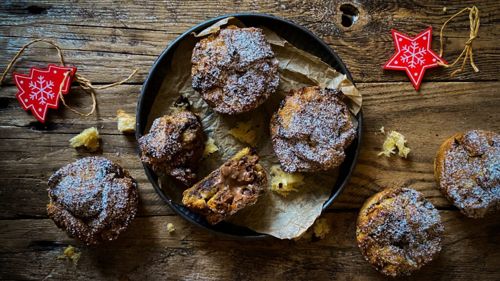 tortine di panettone al caffè con sorpresa