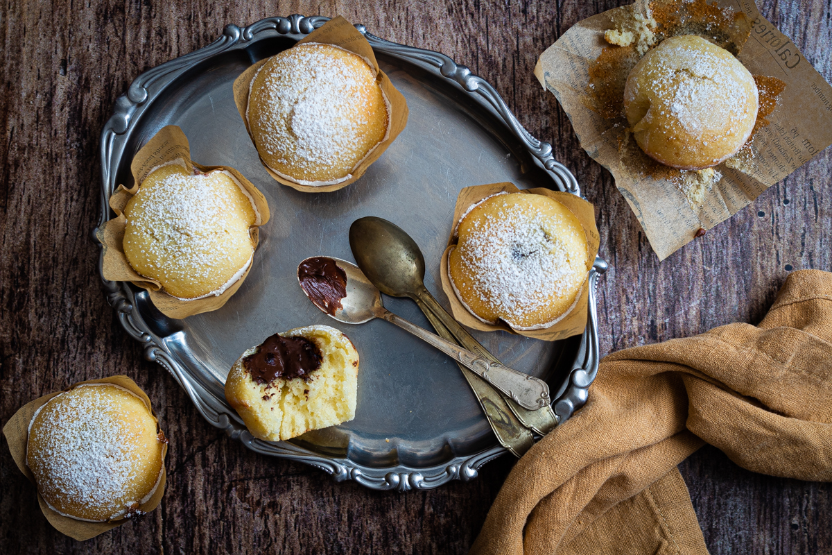 muffin allo yogurt con cuore cremoso alla Nutella