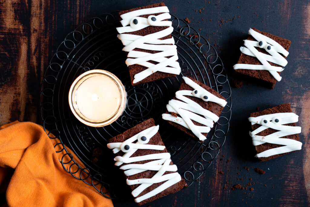 Brownies mummia dolcetti di Halloween