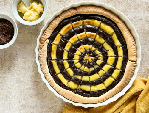 crostata con crema bicolore