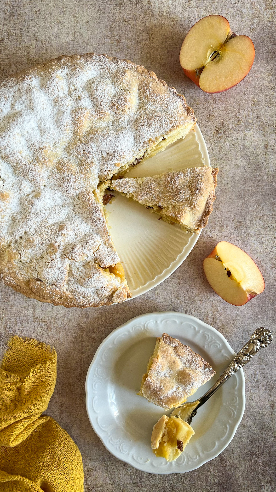 crostata cuor di mela con crema