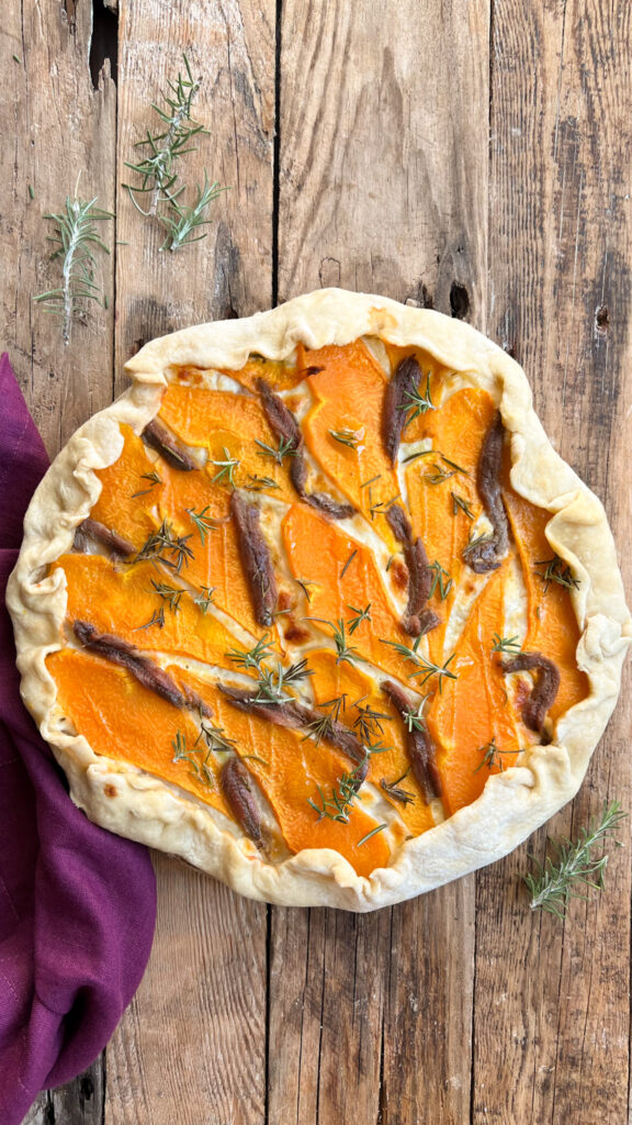 torta salata stracchino zucca e alici