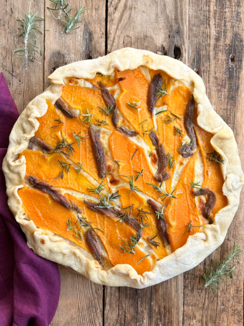 torta salata stracchino zucca e alici