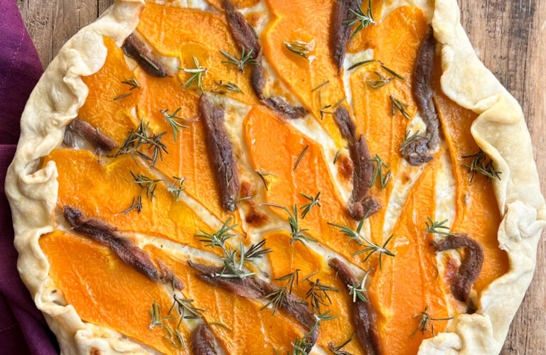 torta salata stracchino zucca e alici